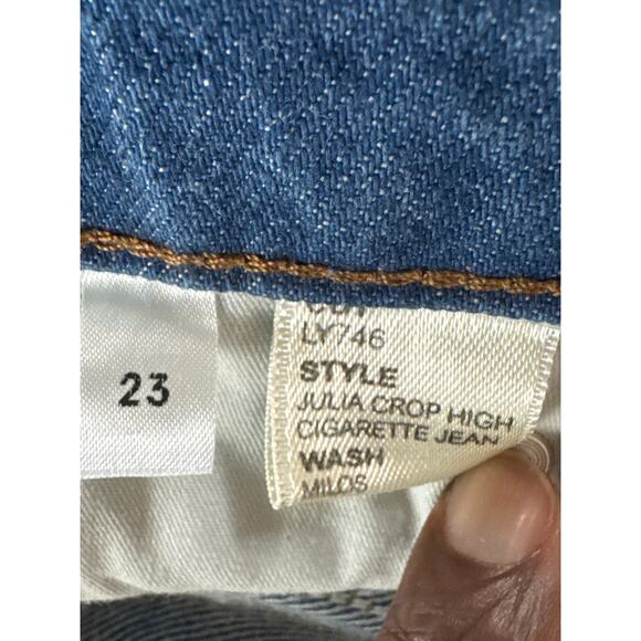 Reformation Julia Crop High Rise Cigarette Jeans Size 23 Loose Sustainable Denim - Picture 7 of 7